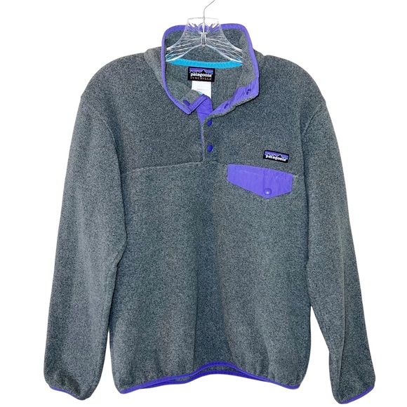 Patagonia Jackets & Blazers - PATAGONIA Synchilla Pullover Gray Purple Fleece